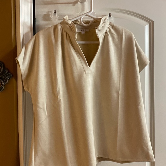 THML Tops - Cream suede top